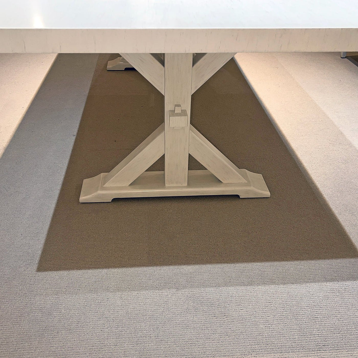 White Trestle Base Dining Table - English Georgian America