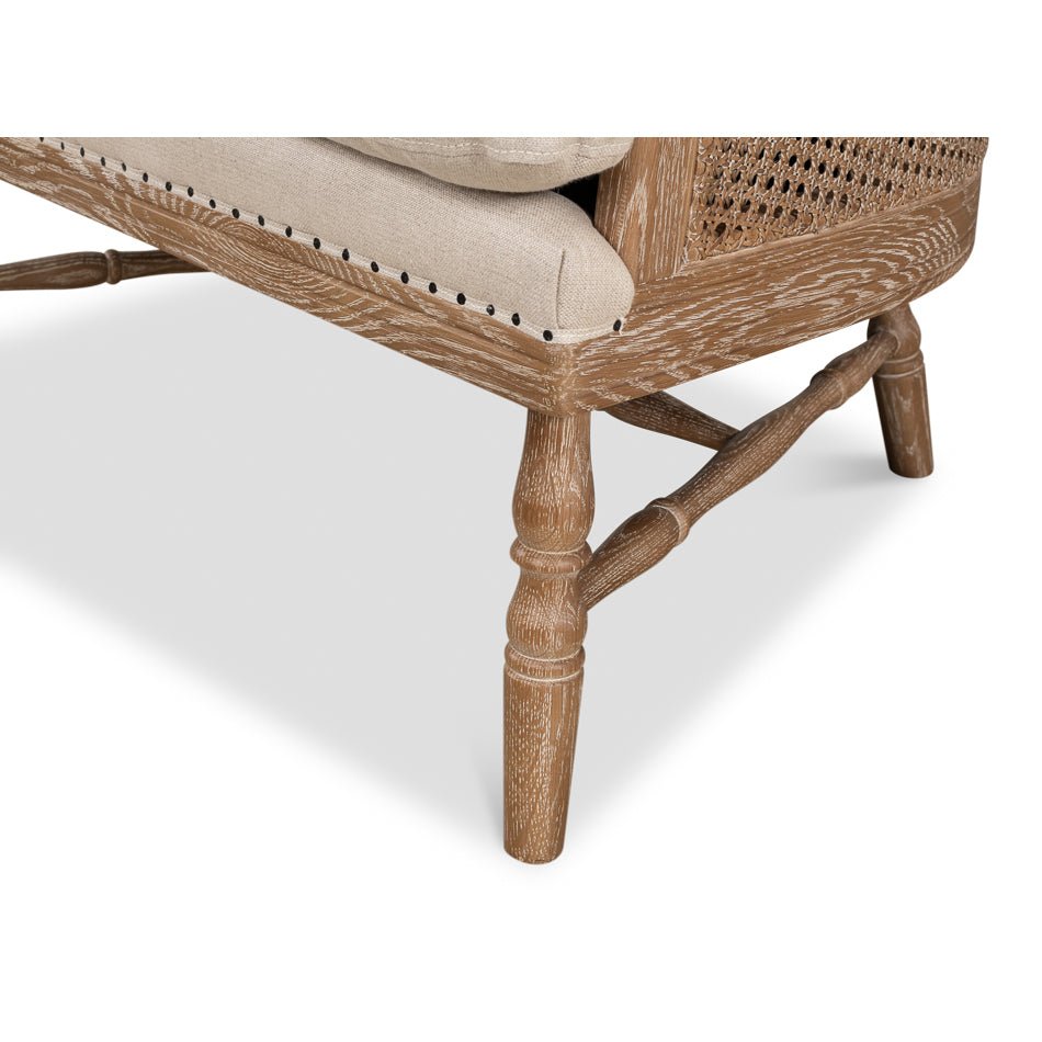 White Wash French Oak Armchair - English Georgian America