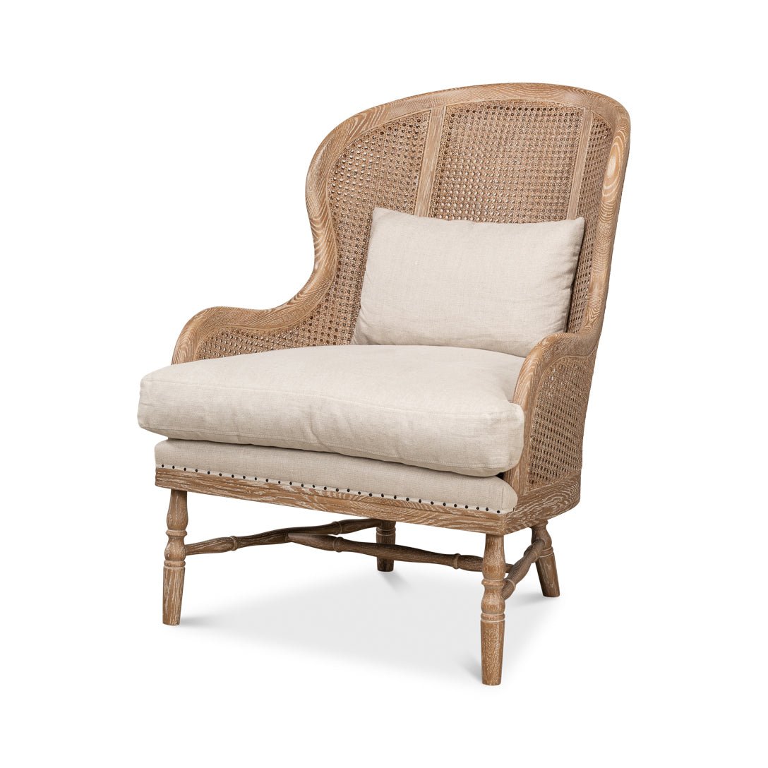 White Wash French Oak Armchair - English Georgian America