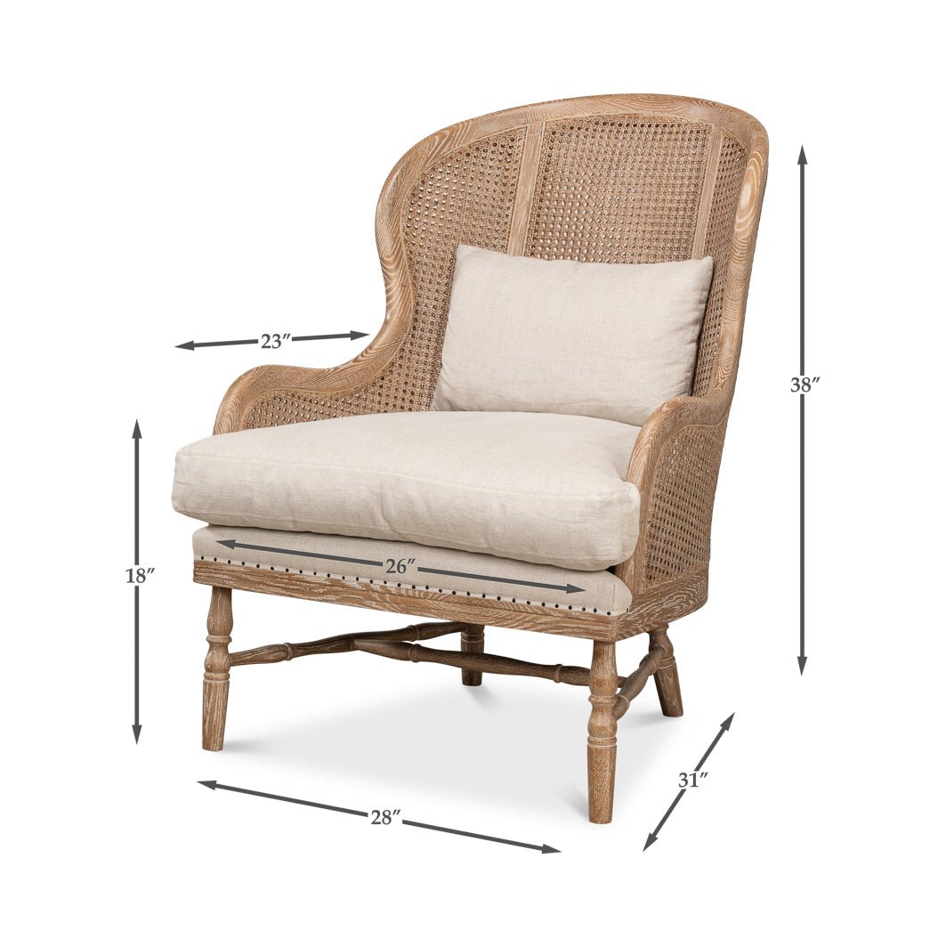 White Wash French Oak Armchair - English Georgian America
