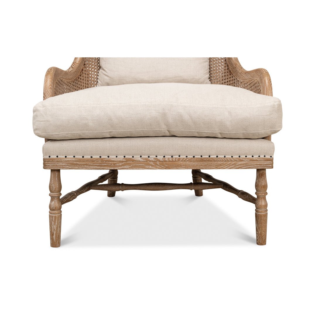 White Wash French Oak Armchair - English Georgian America