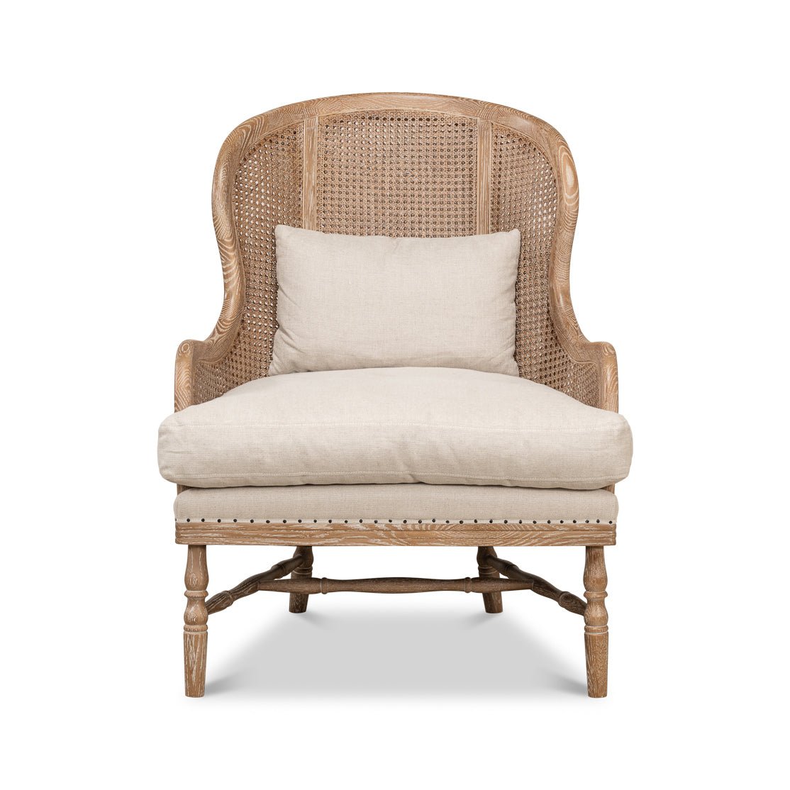 White Wash French Oak Armchair - English Georgian America