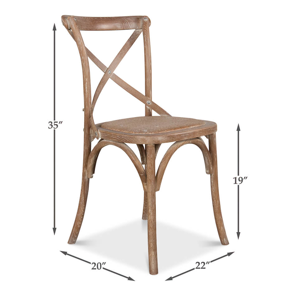 Whitewashed Oak Bistro Dining Chair - English Georgian America