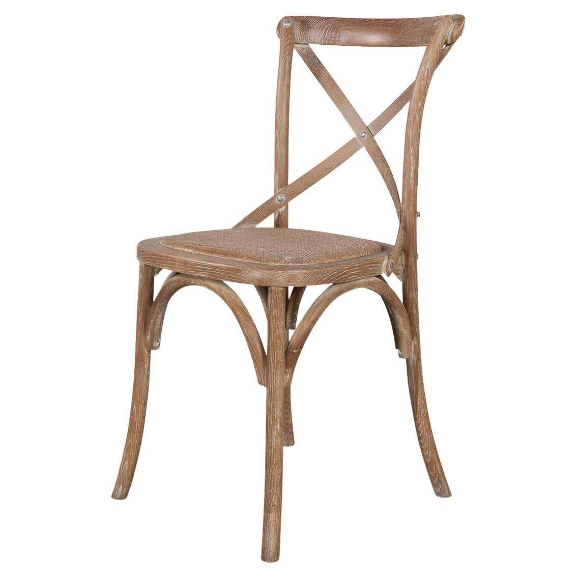 Whitewashed Oak Bistro Dining Chair - English Georgian America