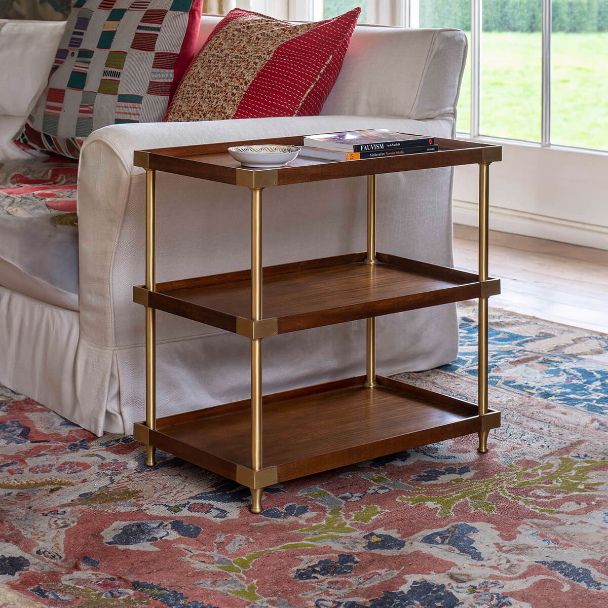 Wide Modern Campaign Style Etagere - English Georgian America