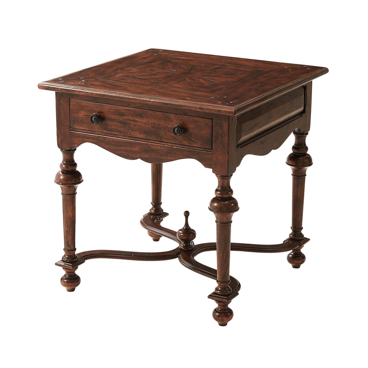William and Mary Antiqued End Table - English Georgian America