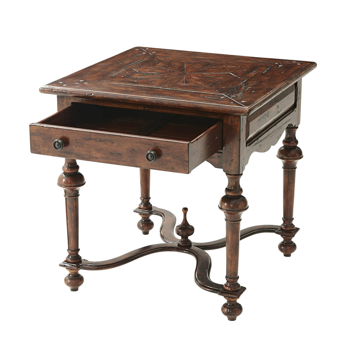 William and Mary Antiqued End Table - English Georgian America