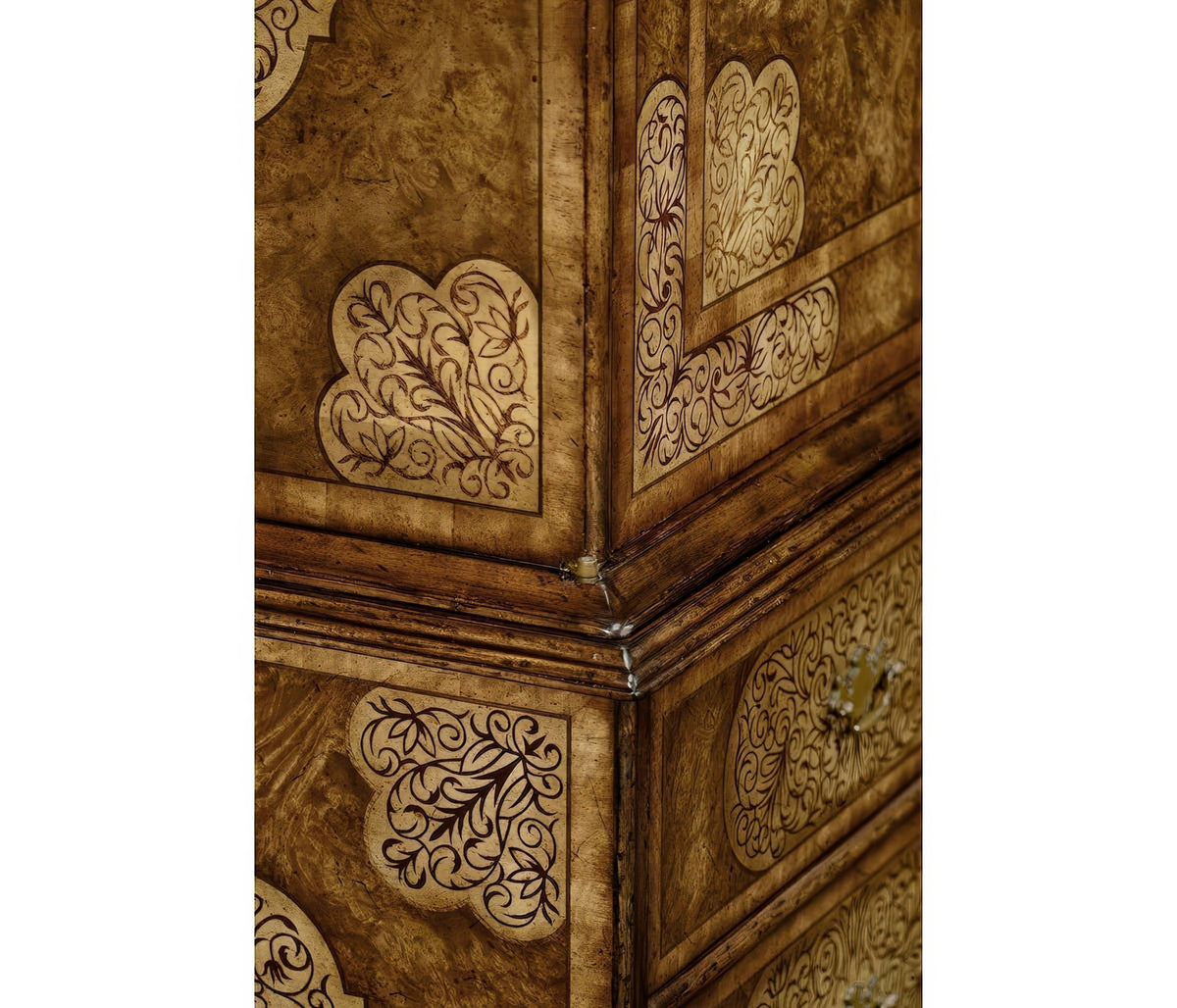 William &amp; Mary Marquetry Cabinet on Chest - English Georgian America