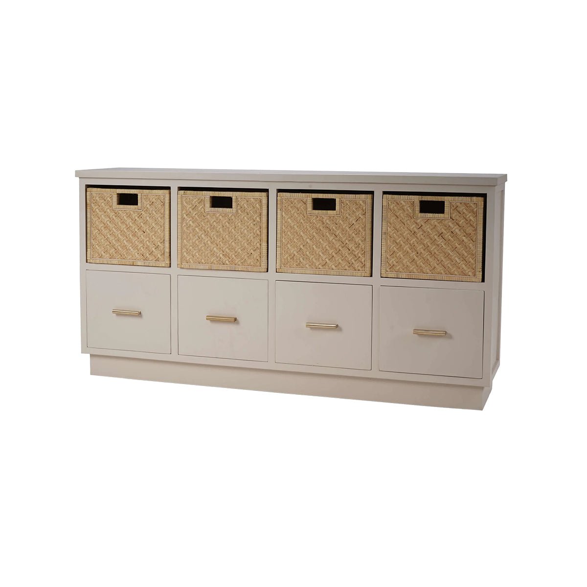 Wooden Storage Cubby with Baskets - English Georgian America