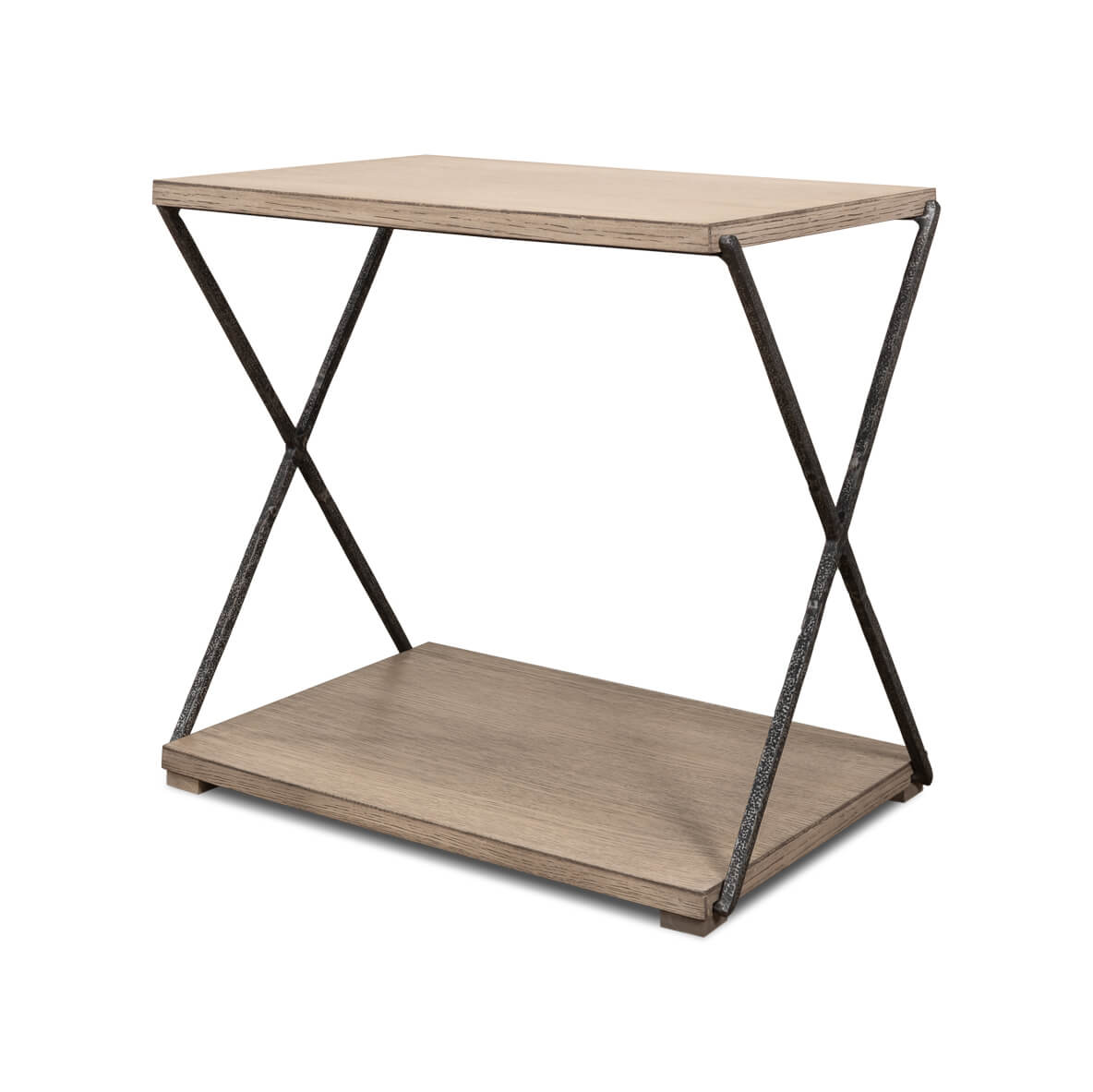 X Frame Industrial Side Table - English Georgian America
