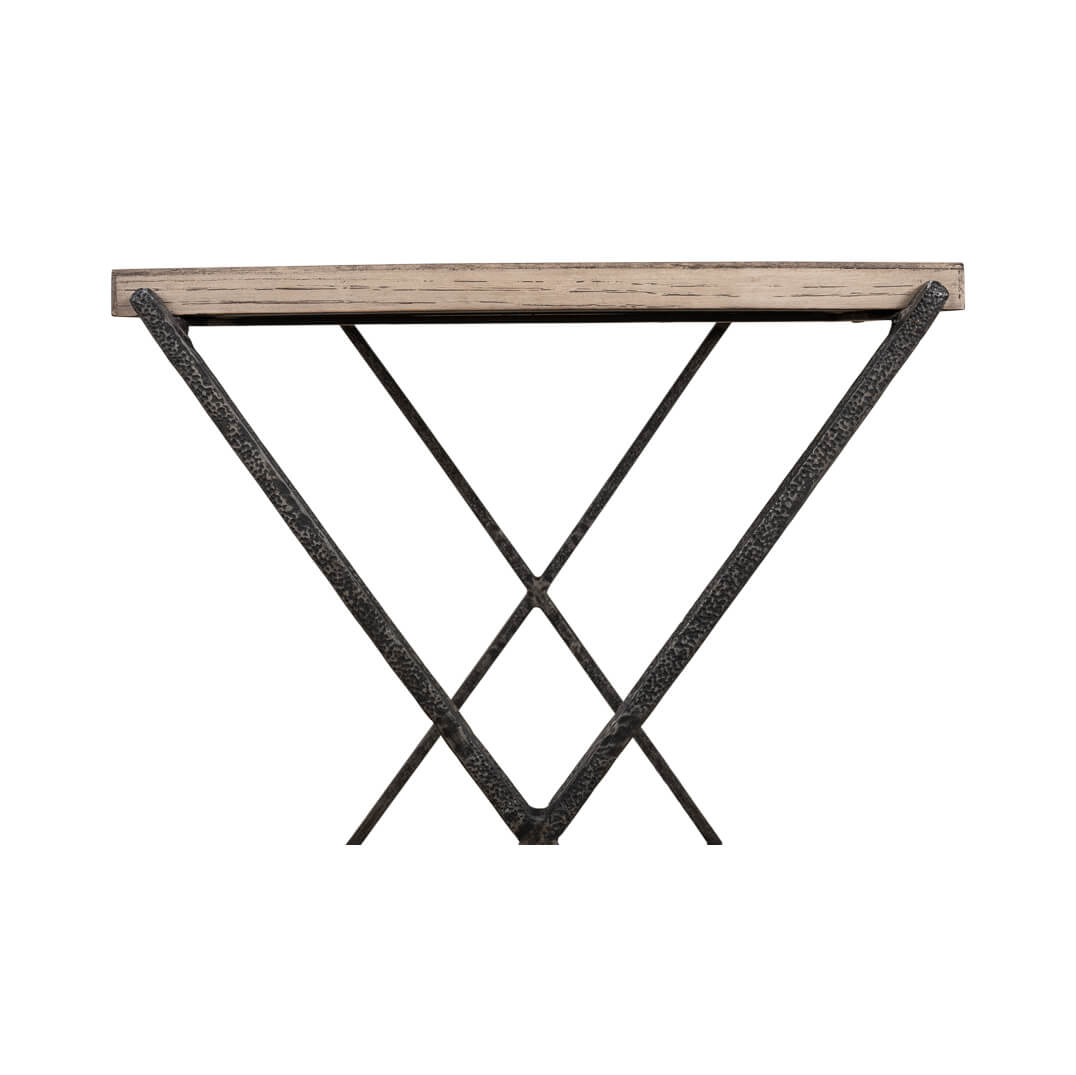 X Frame Industrial Side Table - English Georgian America