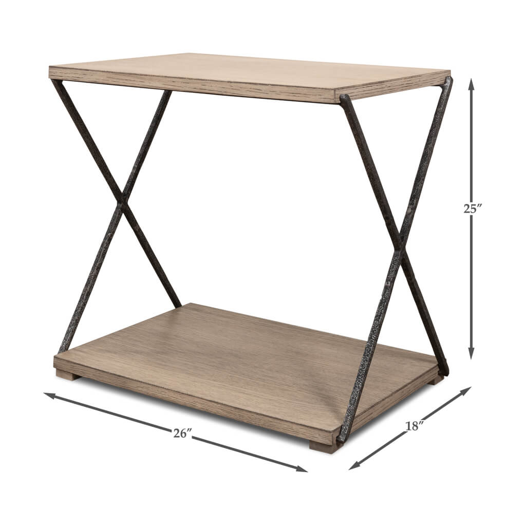 X Frame Industrial Side Table - English Georgian America