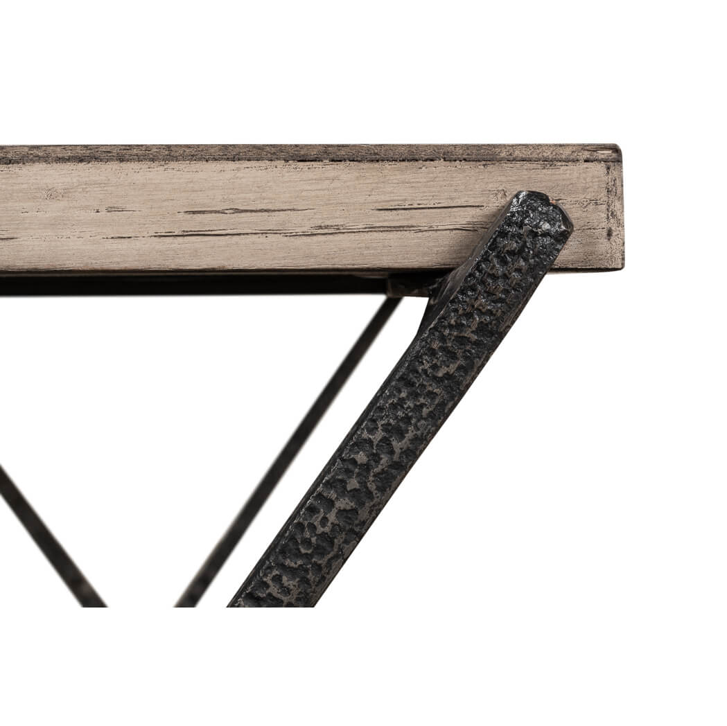 X Frame Industrial Side Table - English Georgian America