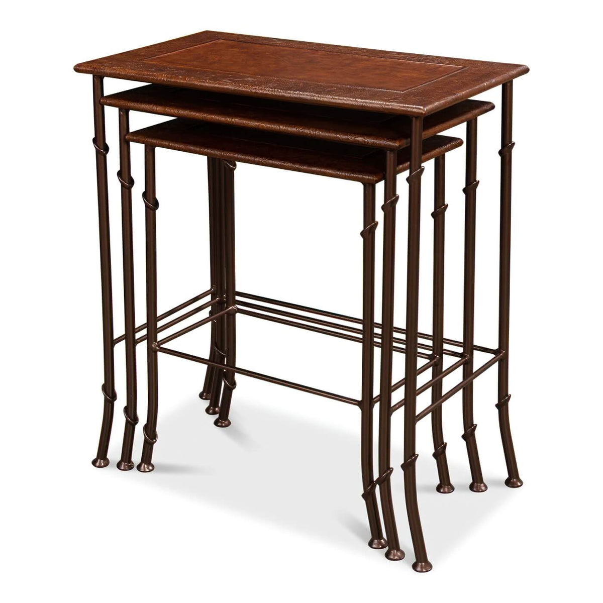 Modern Leather - Top Nesting Tables - English Georgian America