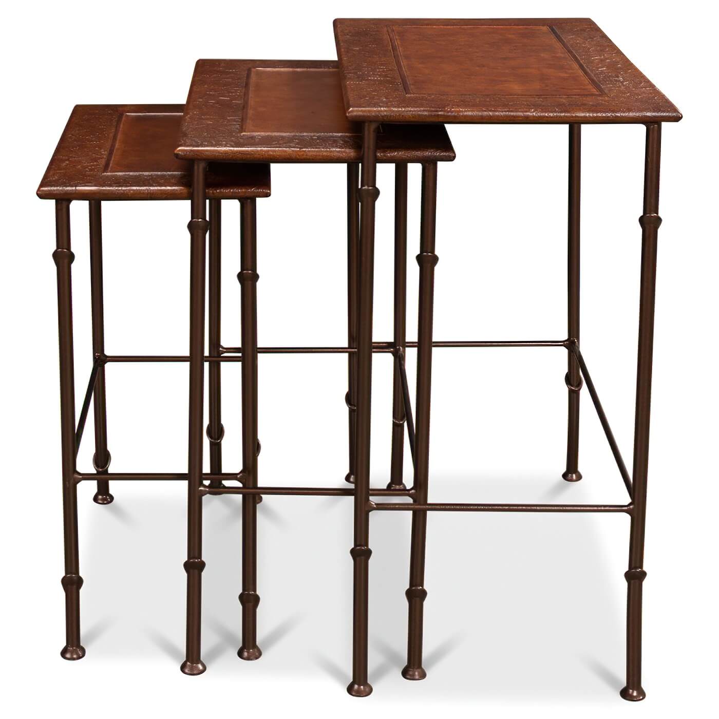 Modern Leather - Top Nesting Tables - English Georgian America