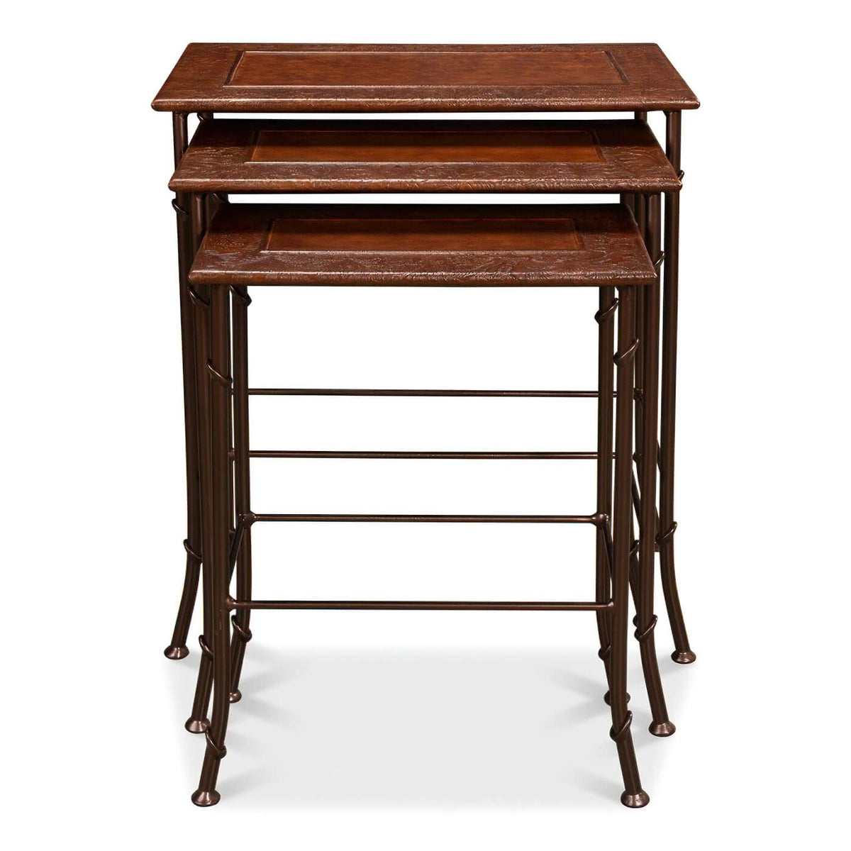 Modern Leather - Top Nesting Tables - English Georgian America