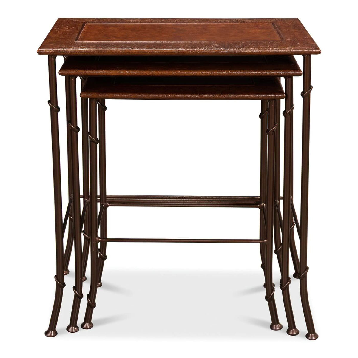 Modern Leather - Top Nesting Tables - English Georgian America