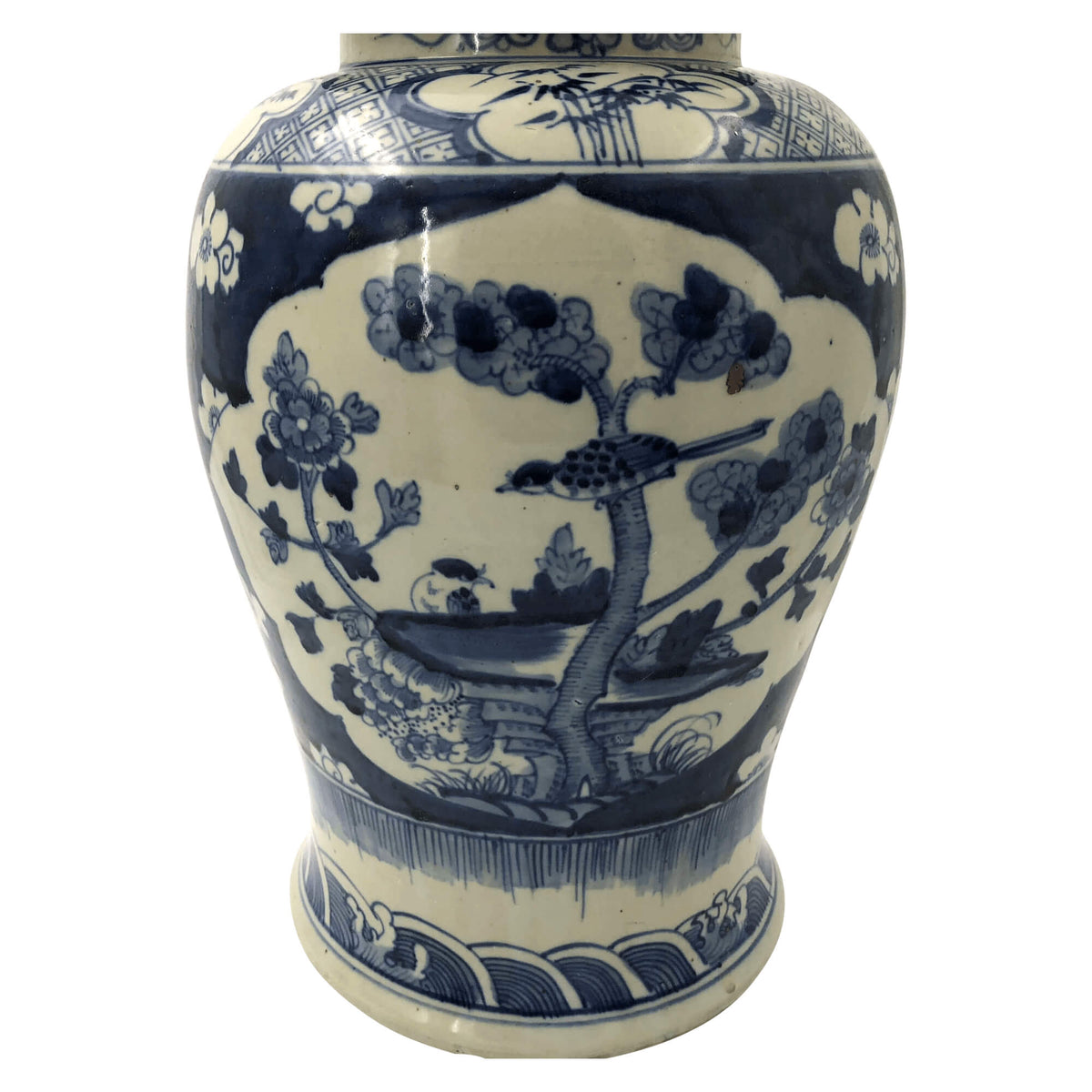 Pair of Chinese Export Blossom Ginger Jars - English Georgian America