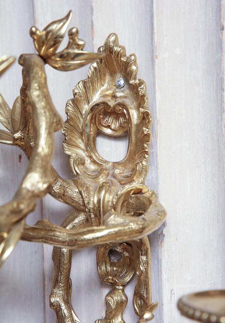 Pair of French Regence Bronze Wall Sconces - English Georgian America