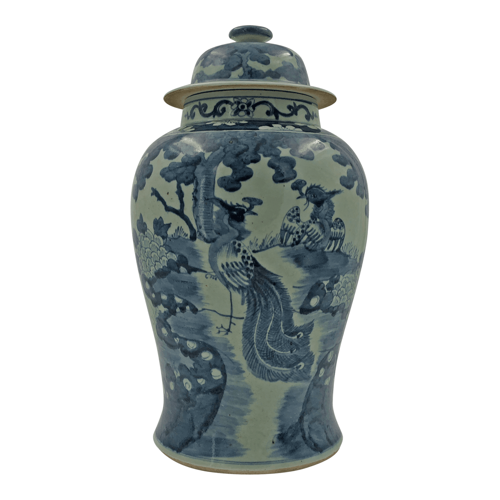 Pair of Large Chinese Pheasant Temple Jars - English Georgian America