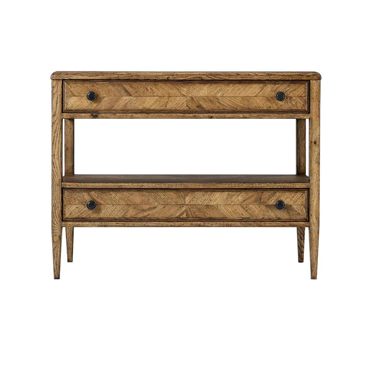 Rustic Oak Bedside Table - English Georgian America