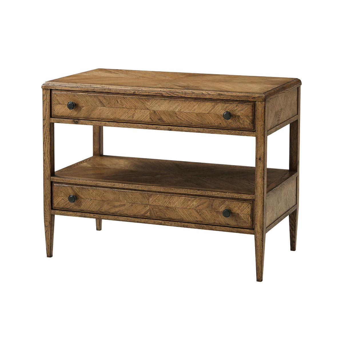 Rustic Oak Bedside Table - English Georgian America