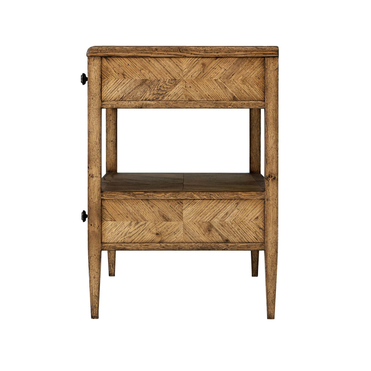 Rustic Oak Bedside Table - English Georgian America