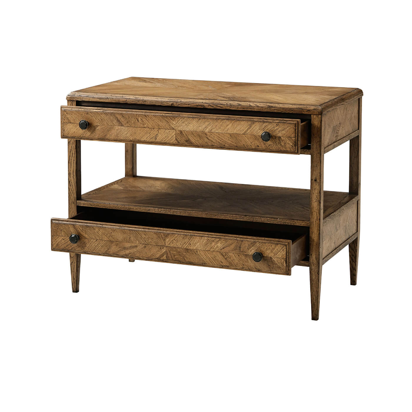 Rustic Oak Bedside Table - English Georgian America